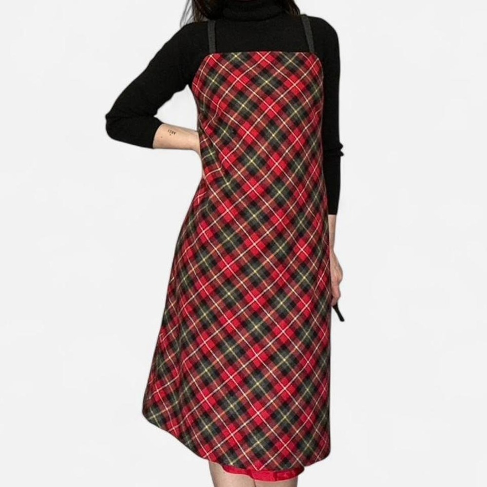 Tommy Hilfiger plaid spaghetti strap midi dress